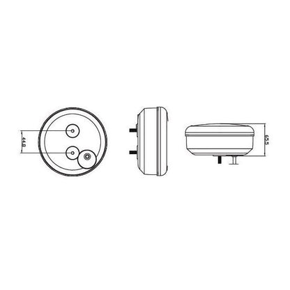närbild på detaljer och material av Baklampa 140WM Röd – LEA