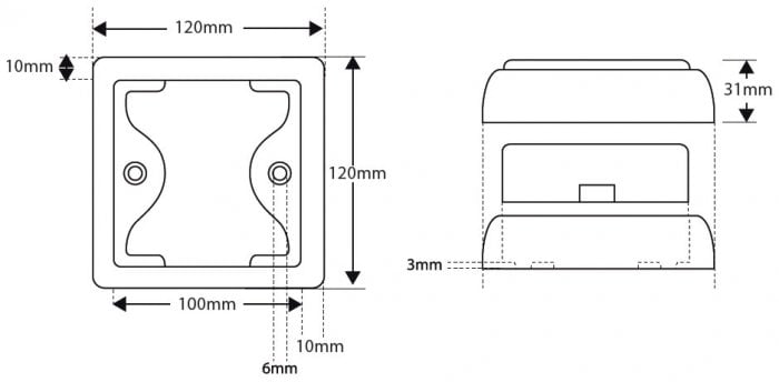 närbild på detaljer och material av Baklampa 100RME Röd – LEA