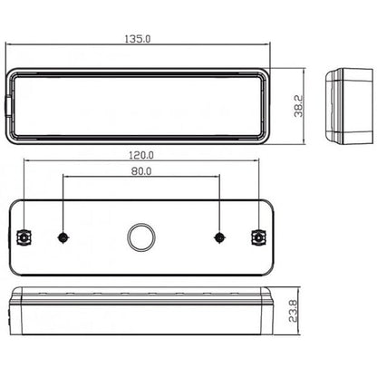 Baklampa 135RME Röd – närbild detaljer | LEA