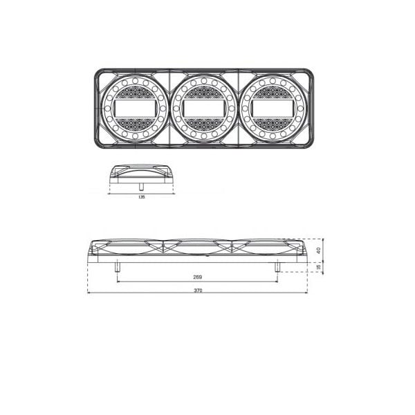 närbild på detaljer och material av Baklampa MaXilamp 3XRF – LEA