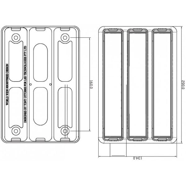 närbild på detaljer och material av Baklampa 200CARRME – Kombo – LEA