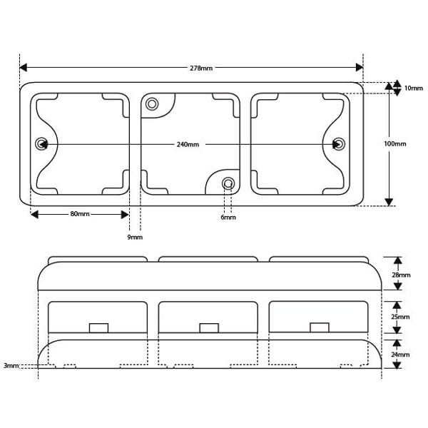 Baklampa 80BARRME Röd – närbild detaljer | LEA