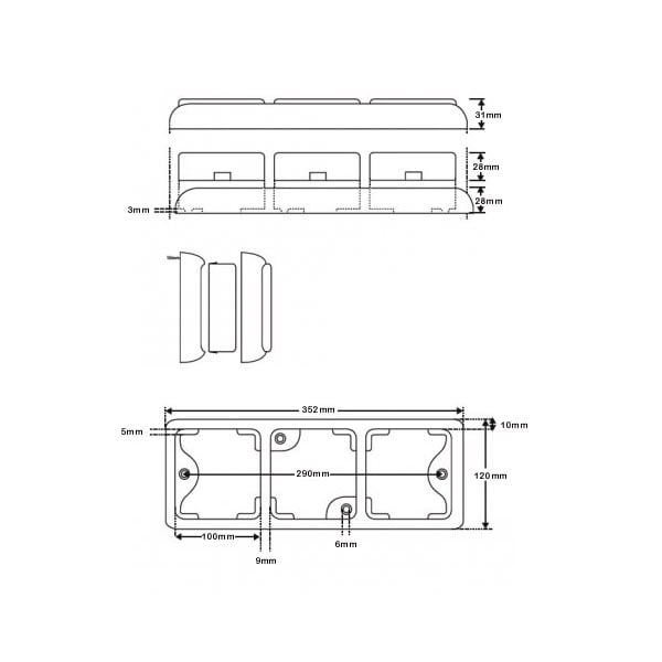 närbild på detaljer och material av Baklampa 100BFARME Röd – LEA