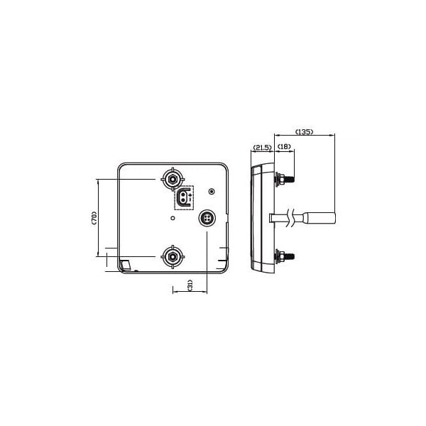 Baklampor 100BARE2 LED – 2 – pack – närbild detaljer | LEA