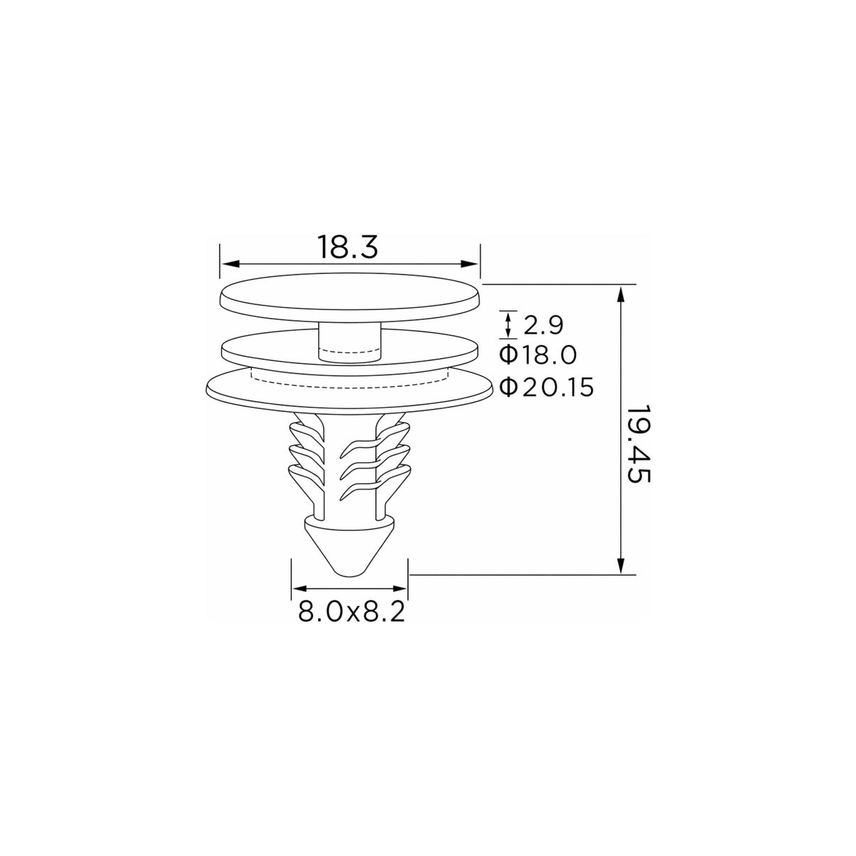 Fästclips Chevrolet Corvette Coupé/Monte Carlo Coupé – 10-pack