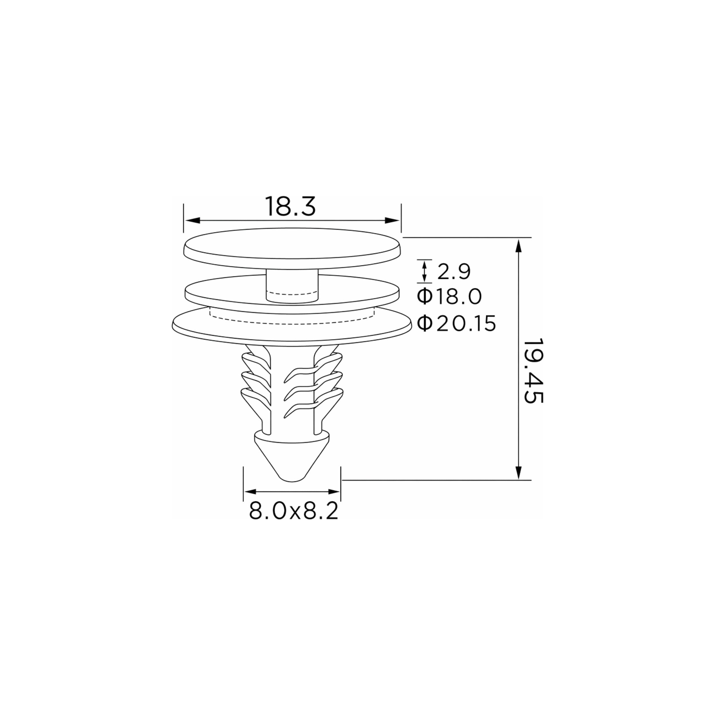 Fästclips Chevrolet Corvette Coupé/Monte Carlo Coupé – 10-pack