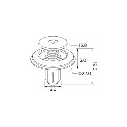 Fästclips Nissan 100NX Coupé/200SX Coupé m.fl. – 10-pack – fäste Stabilt fäste
