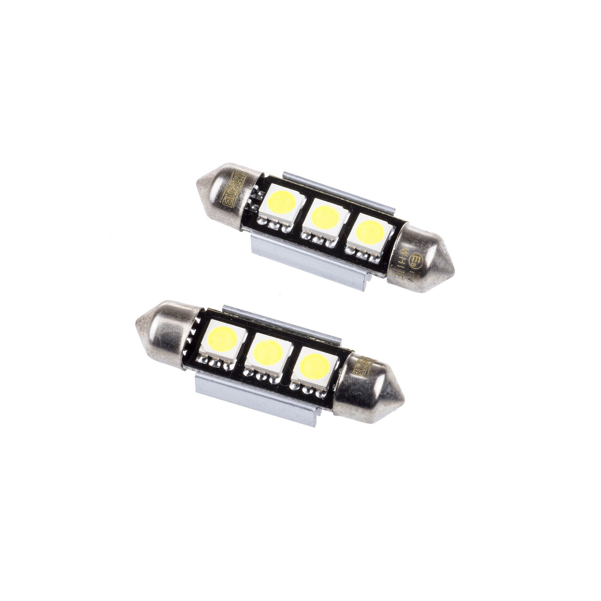 LED-lampa för bil – C5W – SV8.5–8 – 6000K – 3 LED – SMD 5050 – 2-pack
