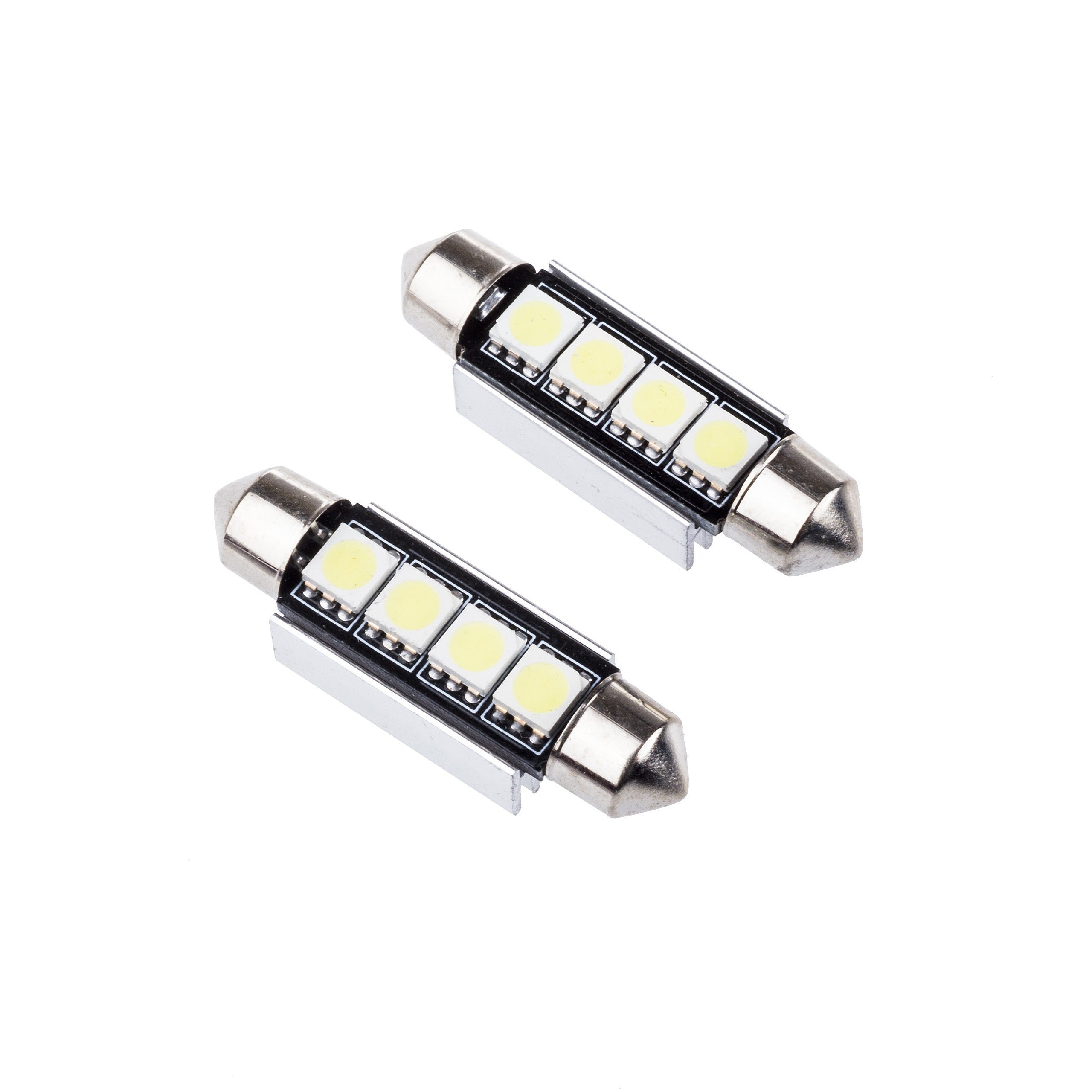 LED-lampa för bil – C10W – SV8.5–8 – 6000K – 4 LED – SMD 5050 – 2-pack