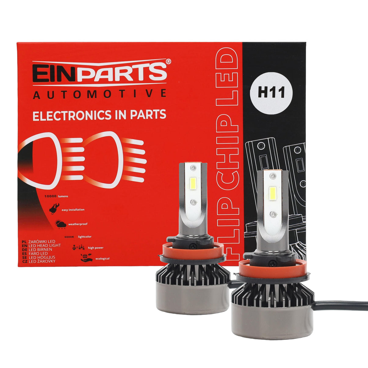 LED-konverteringssats – H11 – 6000K – 9V - 16V – PGJ19–1/2 – 2-pack