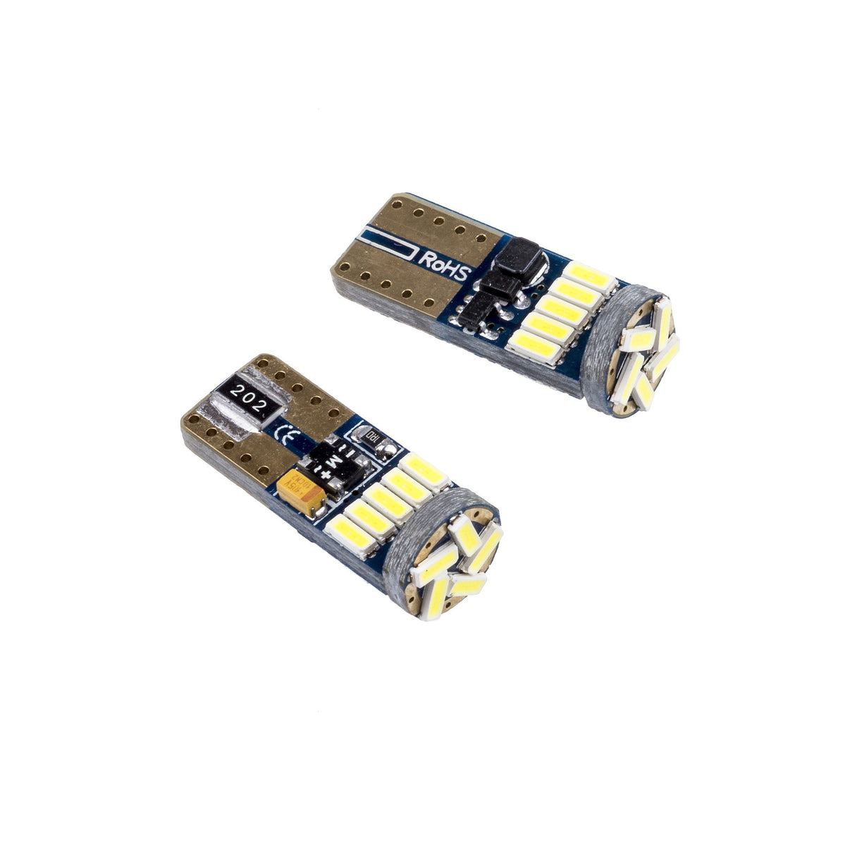 LED-lampa för bil – W5W – W2,1x9,5d – 6000K – 15 LED – SMD 4014 – 2-pack