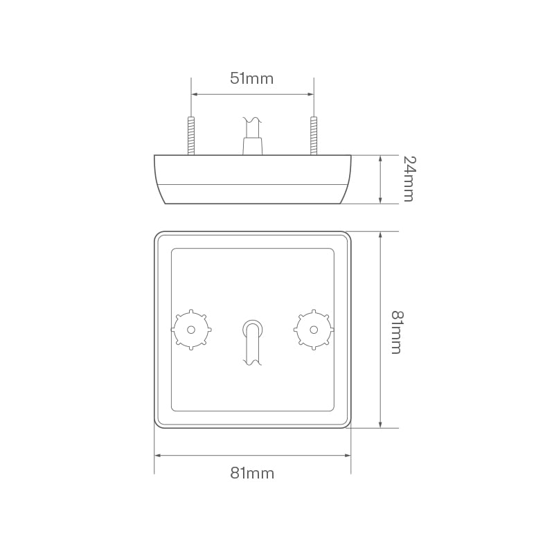 nærbillede af detaljer og materialer af baglygtebremse 81R – 12V (81x81mm) – LEA