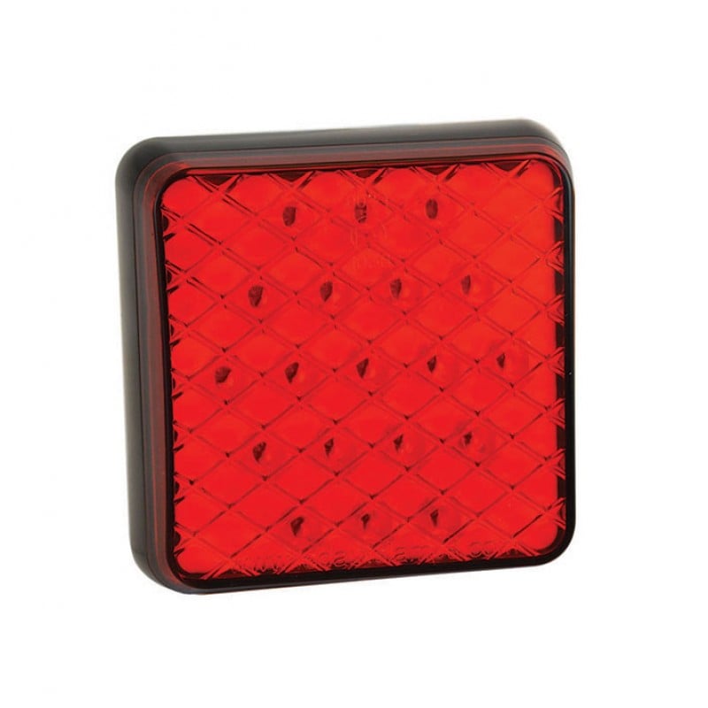 produktbild framifrån visande Baklampa Fog 81F – 12V (81x81mm) – LEA