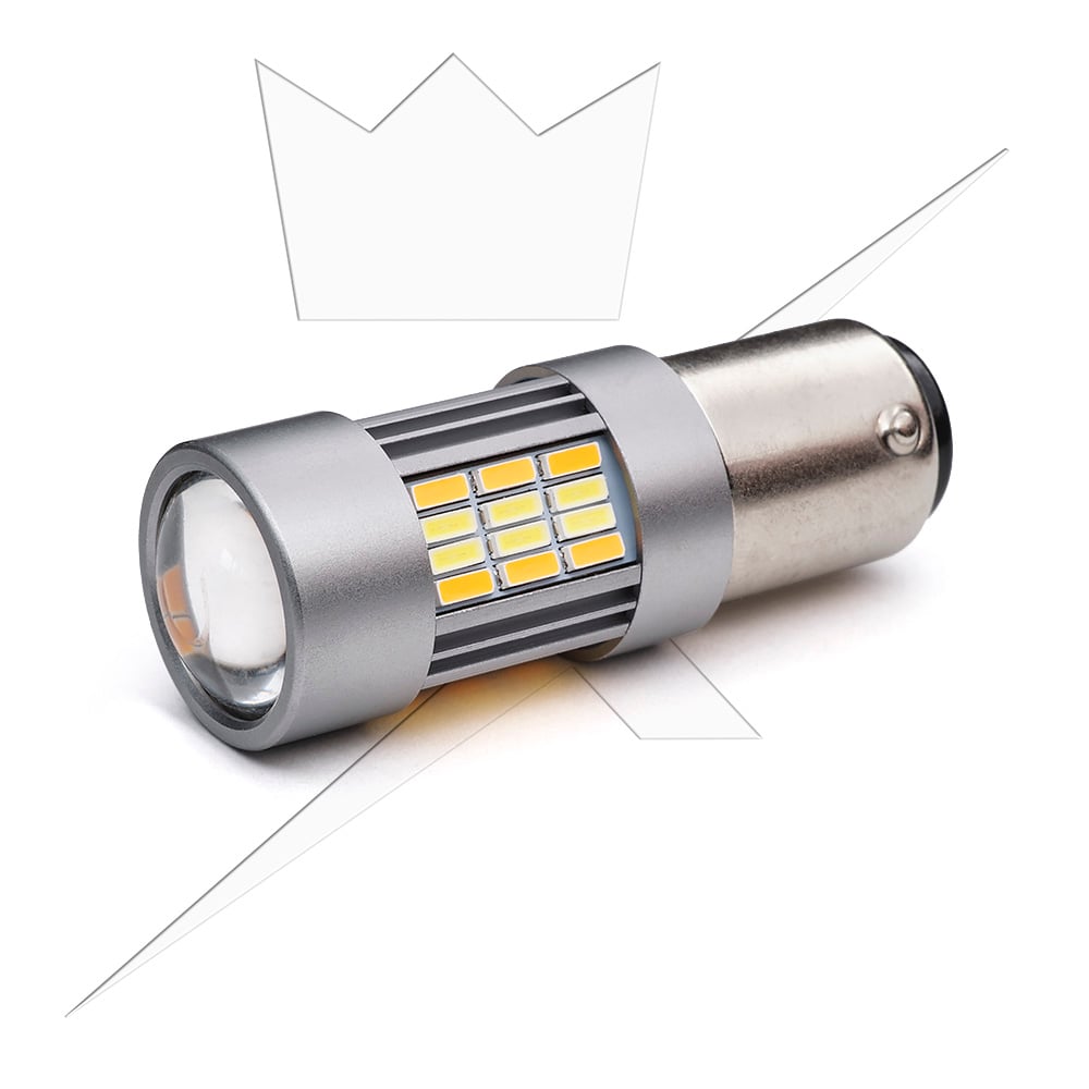 BAY15D – 1157 Switchback hvid/rav – produkt set fra siden | Xenon-kongen