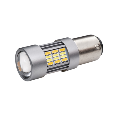 BAY15D – 1157 Switchback hvid/rav – produktbillede set forfra | Xenon-kongen