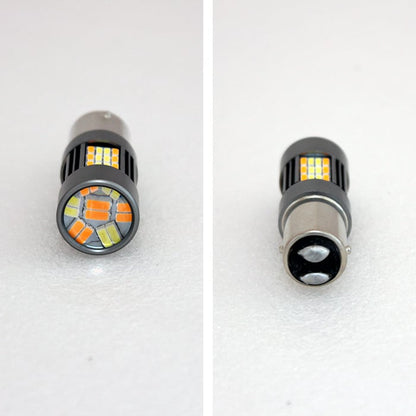 BAY15D – 1157 Switchback hvid/rav – nærbillede detaljer | Xenon-kongen