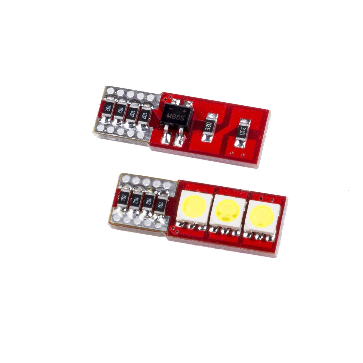 LED-lampa för bil – W5W – W2,1x9,5d – 6000K – 3 LED – SMD 5050 – 2-pack