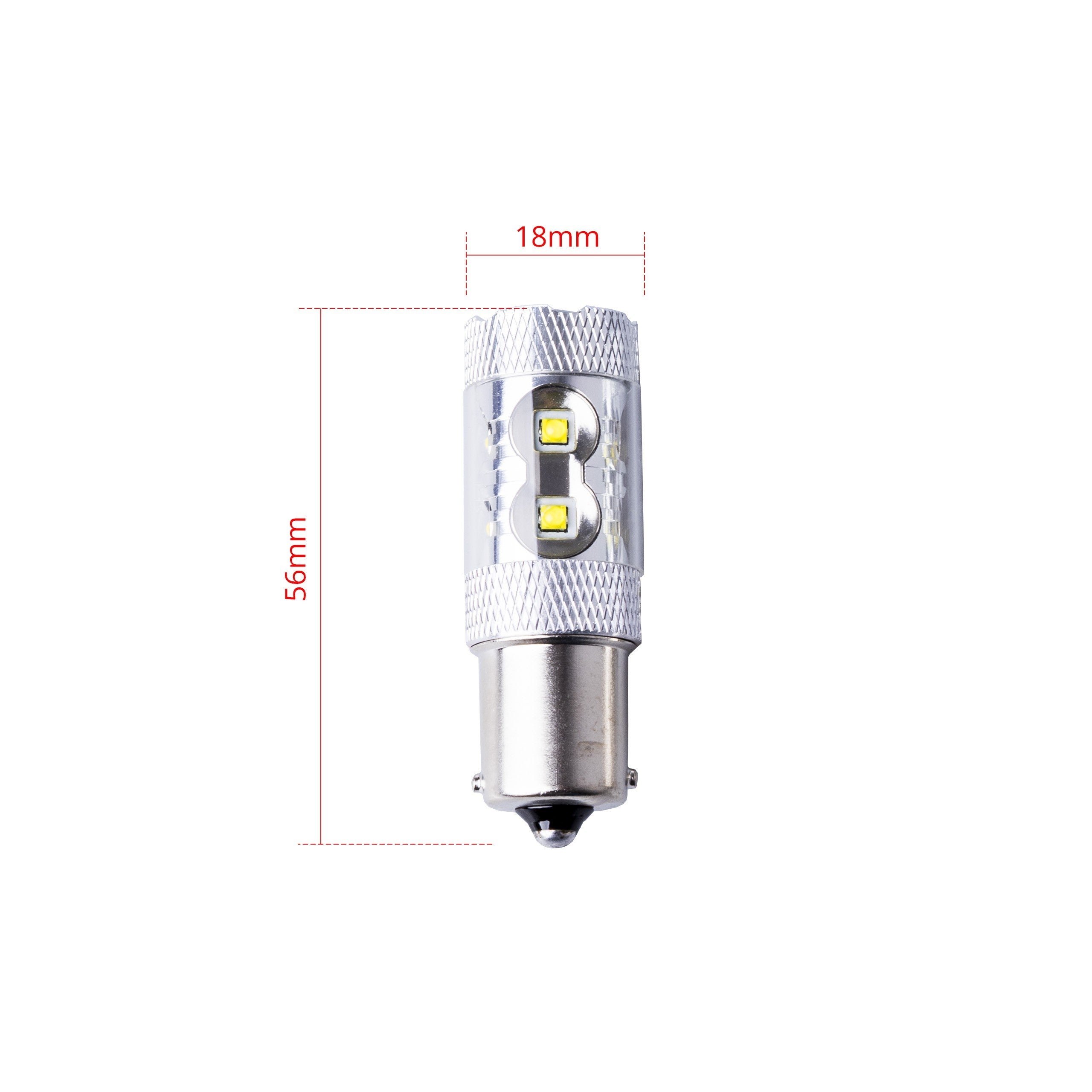 LED-lampa för bil – P21W – BA15S – 6000K – 10 LED – CREE XT-E – 2-pack