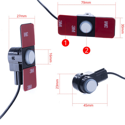 Parkeringssensor med display – Silver – ultraljudssensor – 4 sensorer – 4x 2,5 m