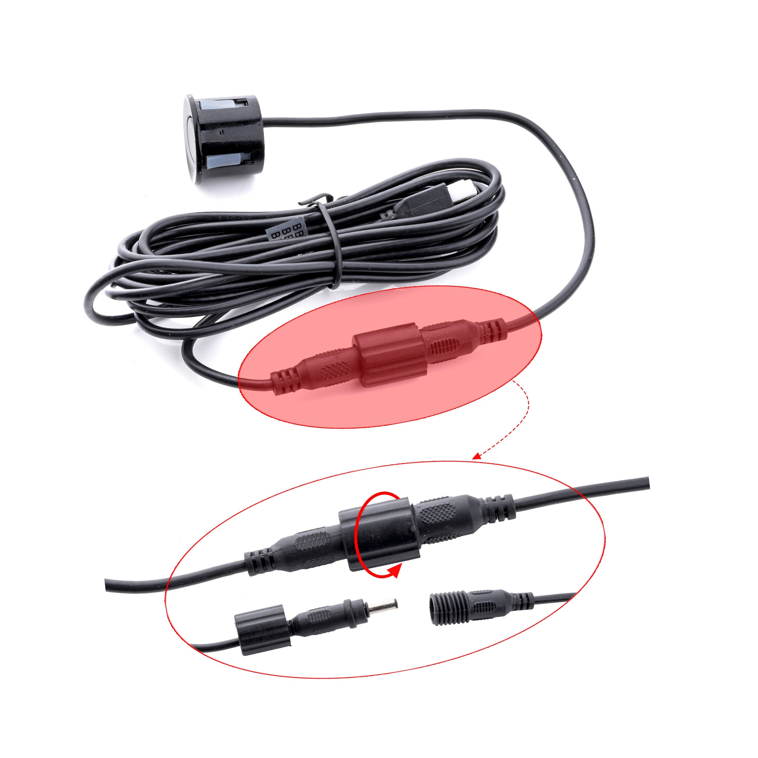 Parkeringssensor – Svart – ultraljudssensor – 8 sensorer – 4x 2,5 m/ 4x 6 m