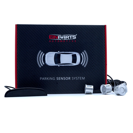 Parkeringssensor med display – Silver – ultraljudssensor – 4 sensorer – 4x 2,5 m