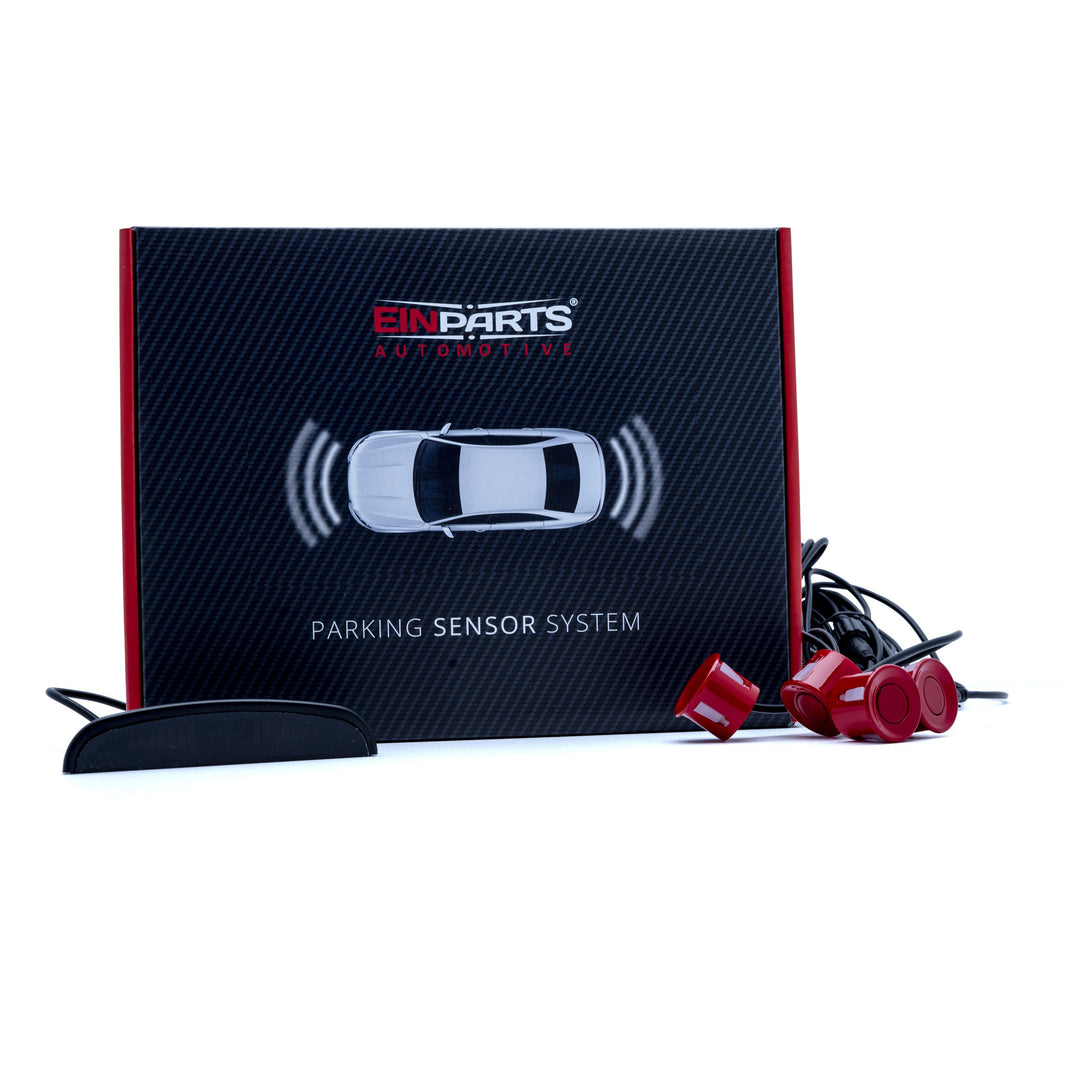 Parkeringssensor med display – Röd – ultraljudssensor – 4 sensorer – 4x 2,5 m