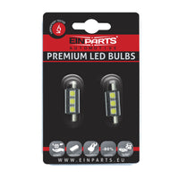 LED-lampa för bil – C5W – SV8.5–8 – 6000K – 3 LED – SMD 5050 – 2-pack