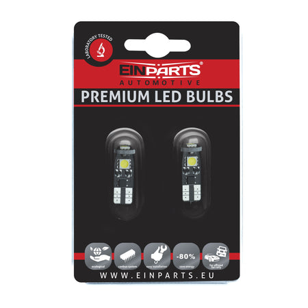 LED-lampa för bil – W5W – W2,1x9,5d – 6000K – 3 LED – SMD 5050 – 2-pack