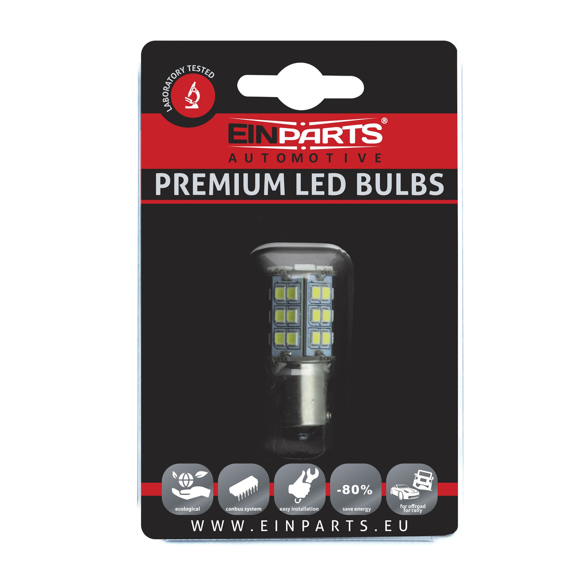 LED-lampa för bil – P21W – BA15S – 6000K – 33 LED – SMD 2835