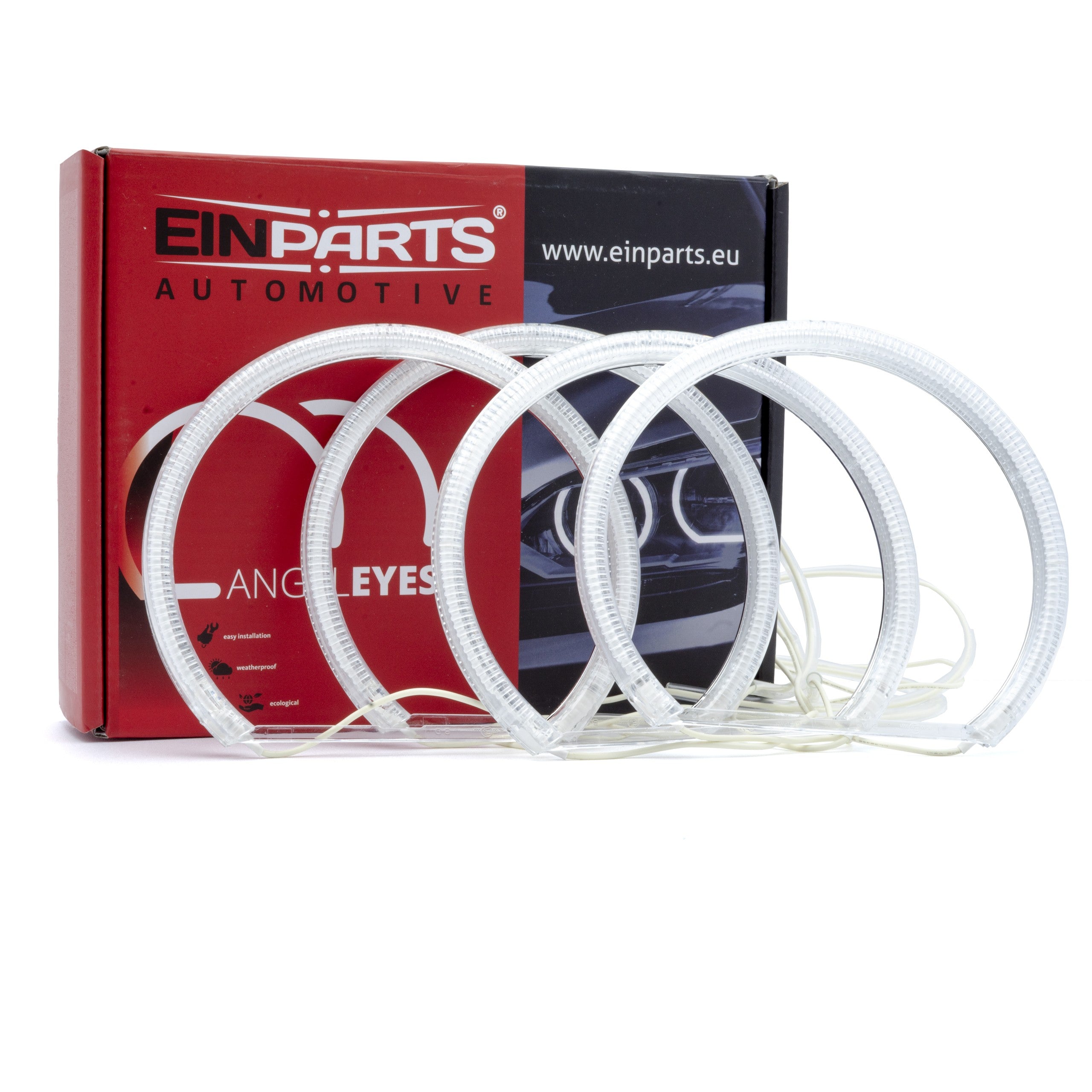 Angel Eyes-belysning – Kallvit – 6000K – 9V - 16V – 131 mm