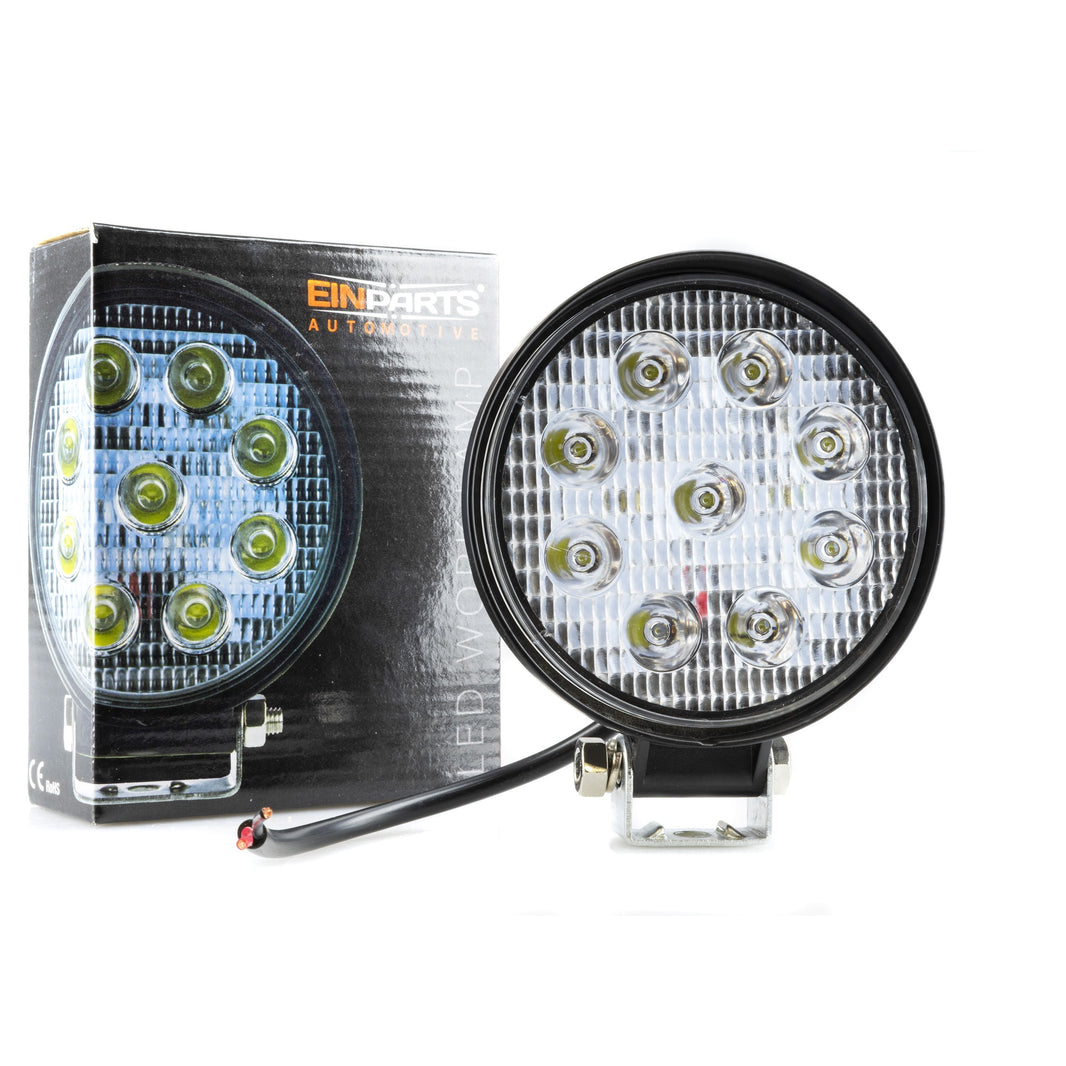 LED-arbetslampa – 27 W – 6000K – 9 LED – 2025 LM – 116 mm