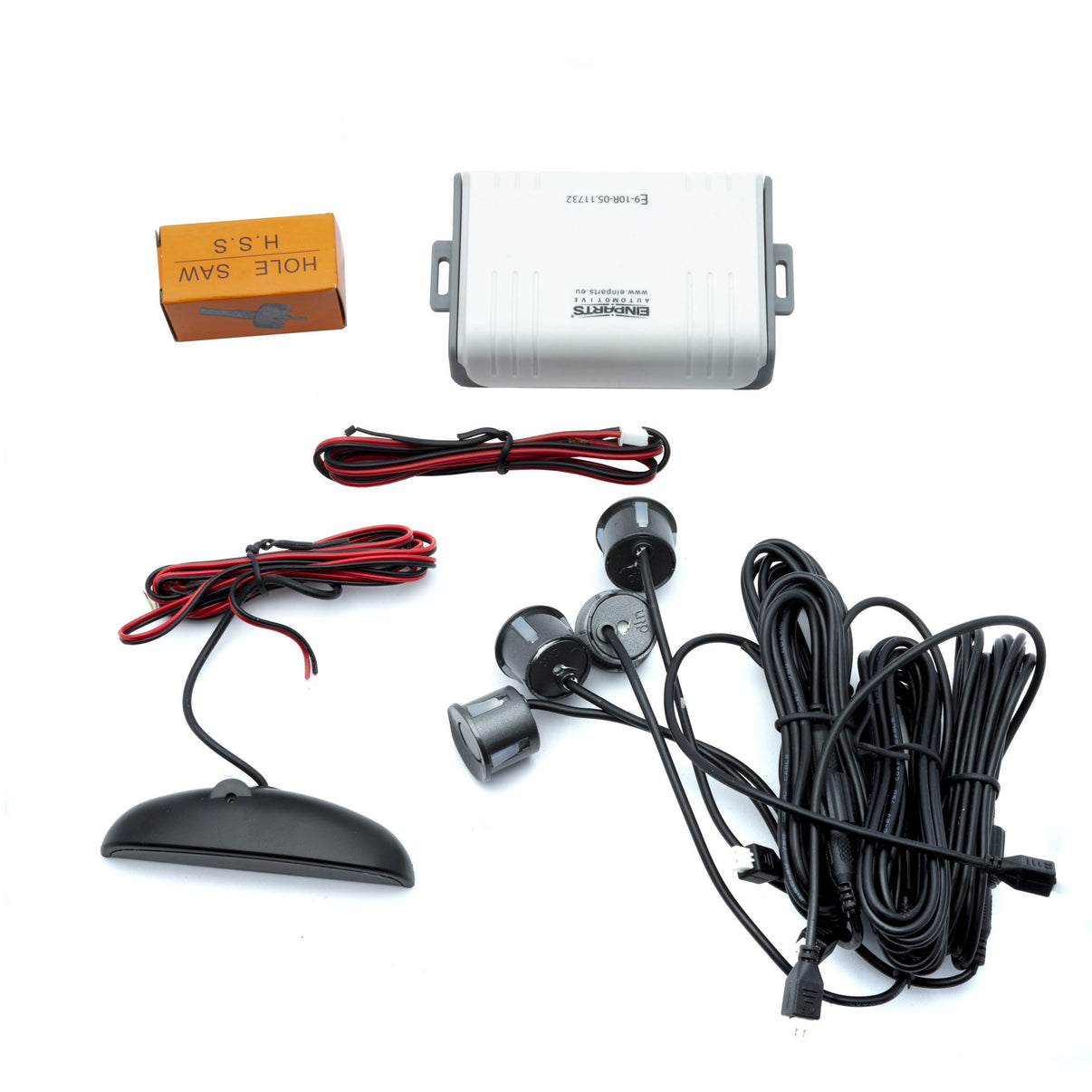 Parkeringssensor med display – Antracit – ultraljudssensor – 4 sensorer