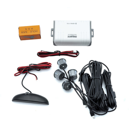 Parkeringssensor med display – Grå – ultraljudssensor – 4 sensorer – 4x 2,5 m