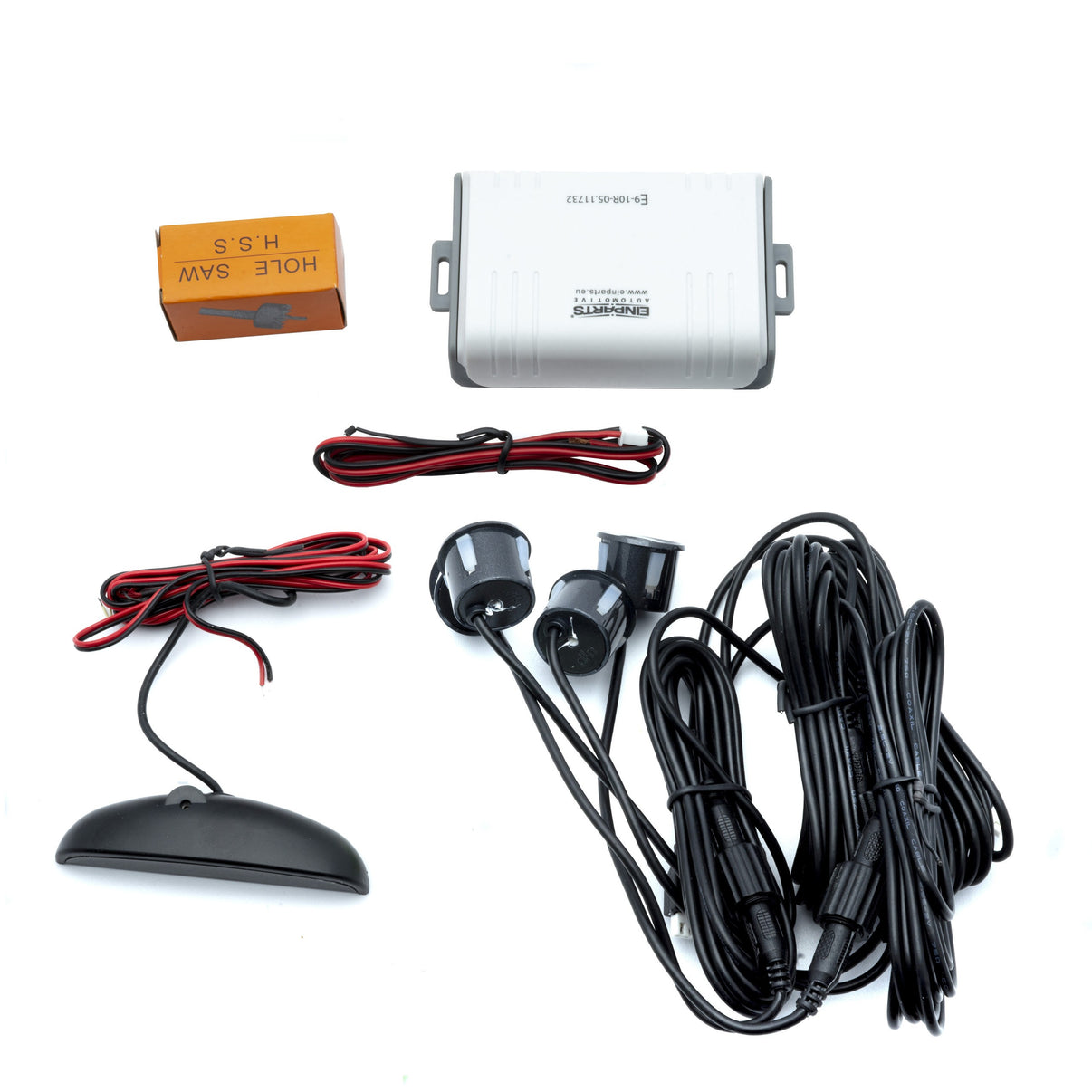 Parkeringssensor med display – Grafit – ultraljudssensor – 4 sensorer – 4x 2,5 m