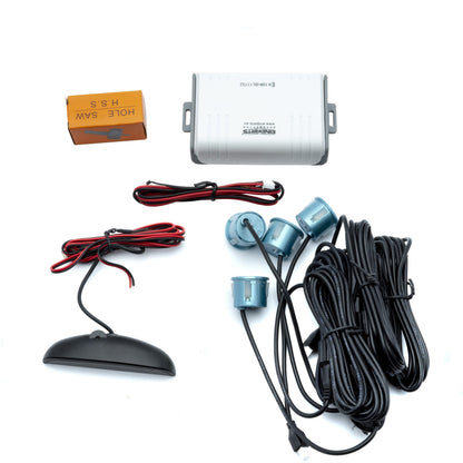 Parkeringssensor med display – Cyan – ultraljudssensor – 4 sensorer – 4x 2,5 m