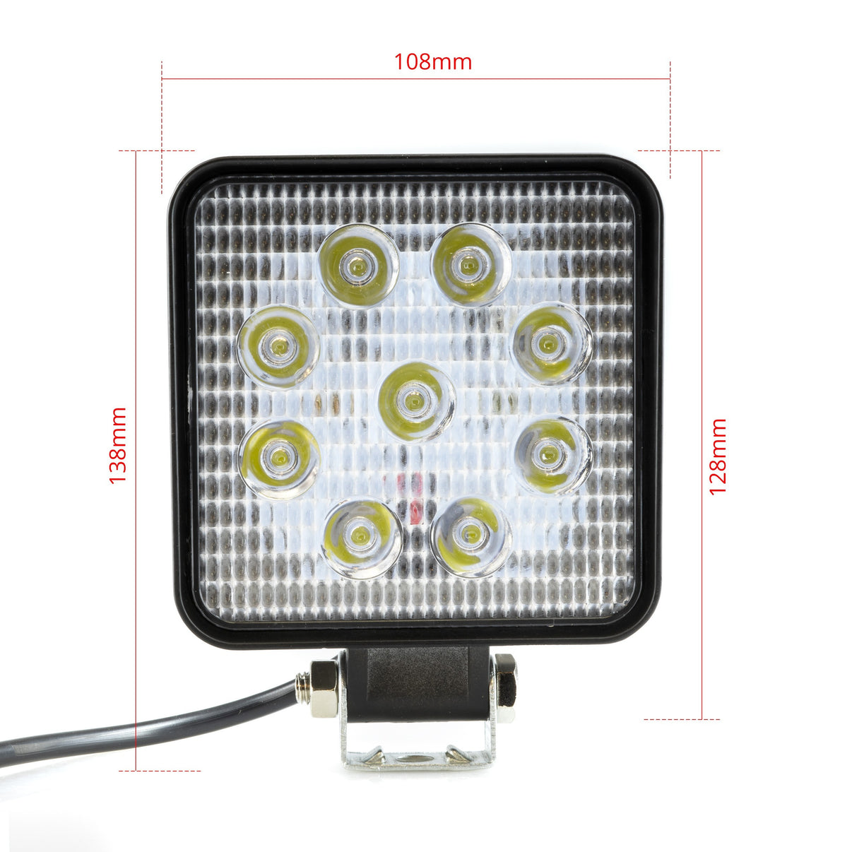 LED-arbetslampa – 27 W – 6000K – 9 LED – 2025 LM – 110 mm