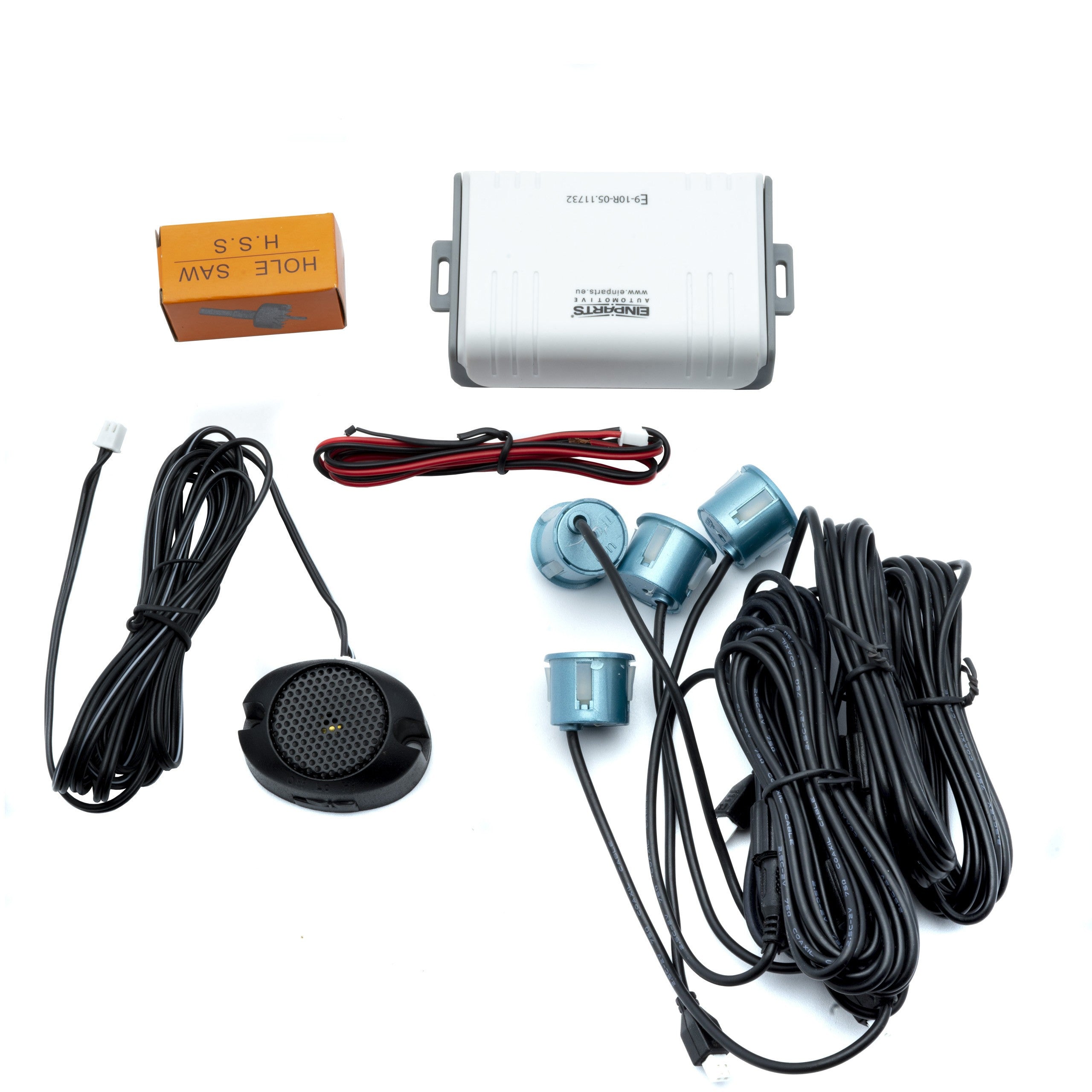 Parkeringssensor med summer – Cyan – ultraljudssensor – 4 sensorer – 4x 2,5 m