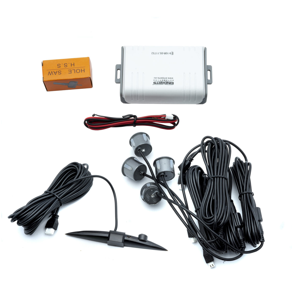 Parkeringssensor med display – Grå – ultraljudssensor – 4 sensorer – 4x 2,5 m