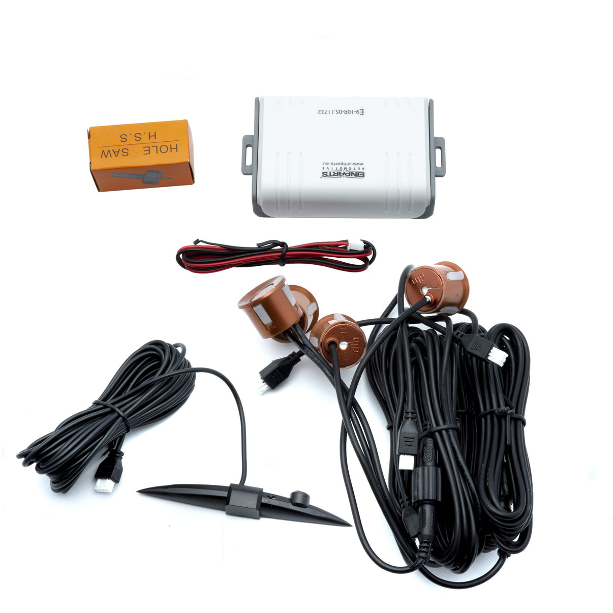 Parkeringssensor med display – Koppar – ultraljudssensor – 4 sensorer – 4x 2,5 m