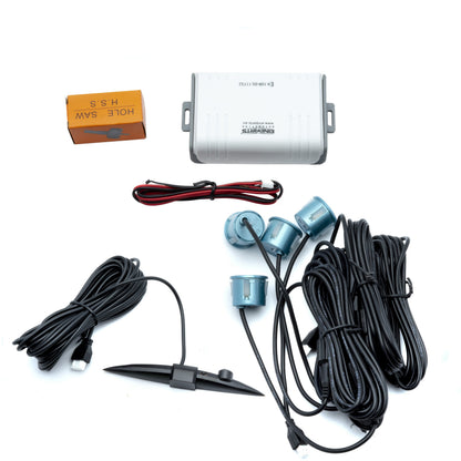 Parkeringssensor med display – Cyan – ultraljudssensor – 4 sensorer – 4x 2,5 m