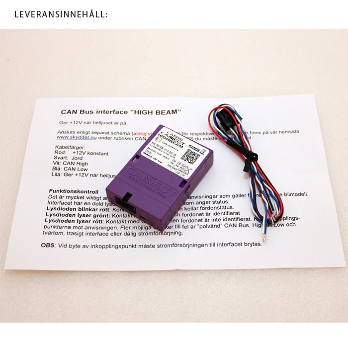 CANM8 – Styrströmssignal till Extraljus 12V – närbild detaljer | CANM8