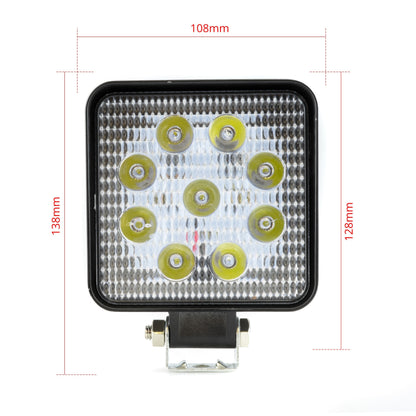 LED-arbetslampa – 27 W – 6000K – 9 LED – 2025 LM – 110 mm
