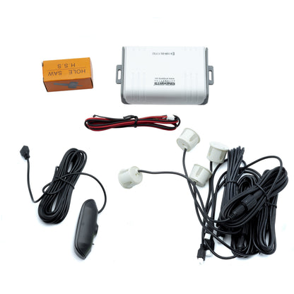Parkeringssensor med display – Pärlvit – ultraljudssensor – 4 sensorer