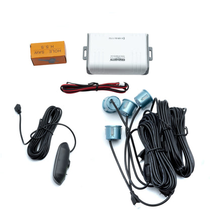 Parkeringssensor med display – Cyan – ultraljudssensor – 4 sensorer – 4x 2,5 m