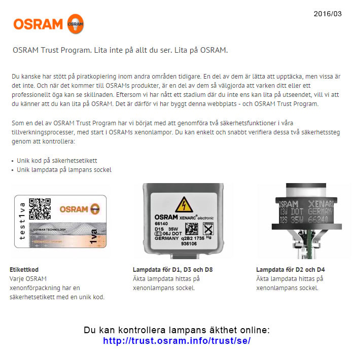 D2S Osram Xenarc Original – tillbehör och delar | OSRAM