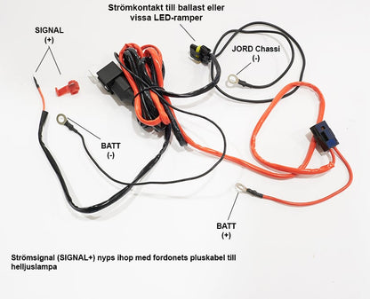 Reläkabelsats 1st Extraljus 12V – 9006 – närbild detaljer | Xenonkungen