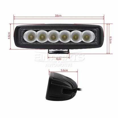 LED-arbetslampa – 18 W – 6000K – 6 LED – 1350 LM – 160 mm