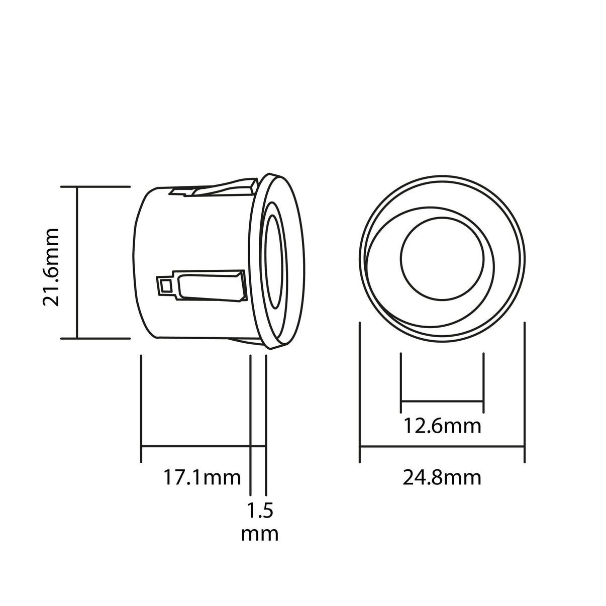 Parkeringssensor – Grafit – ultraljudssensor – 1 sensorer – 2,5 m