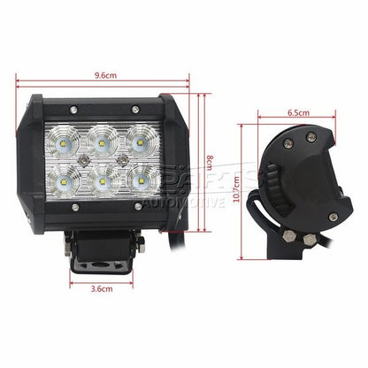 LED-arbetslampa – 18 W – 4300K – 6 LED – 1350 LM – 96 mm