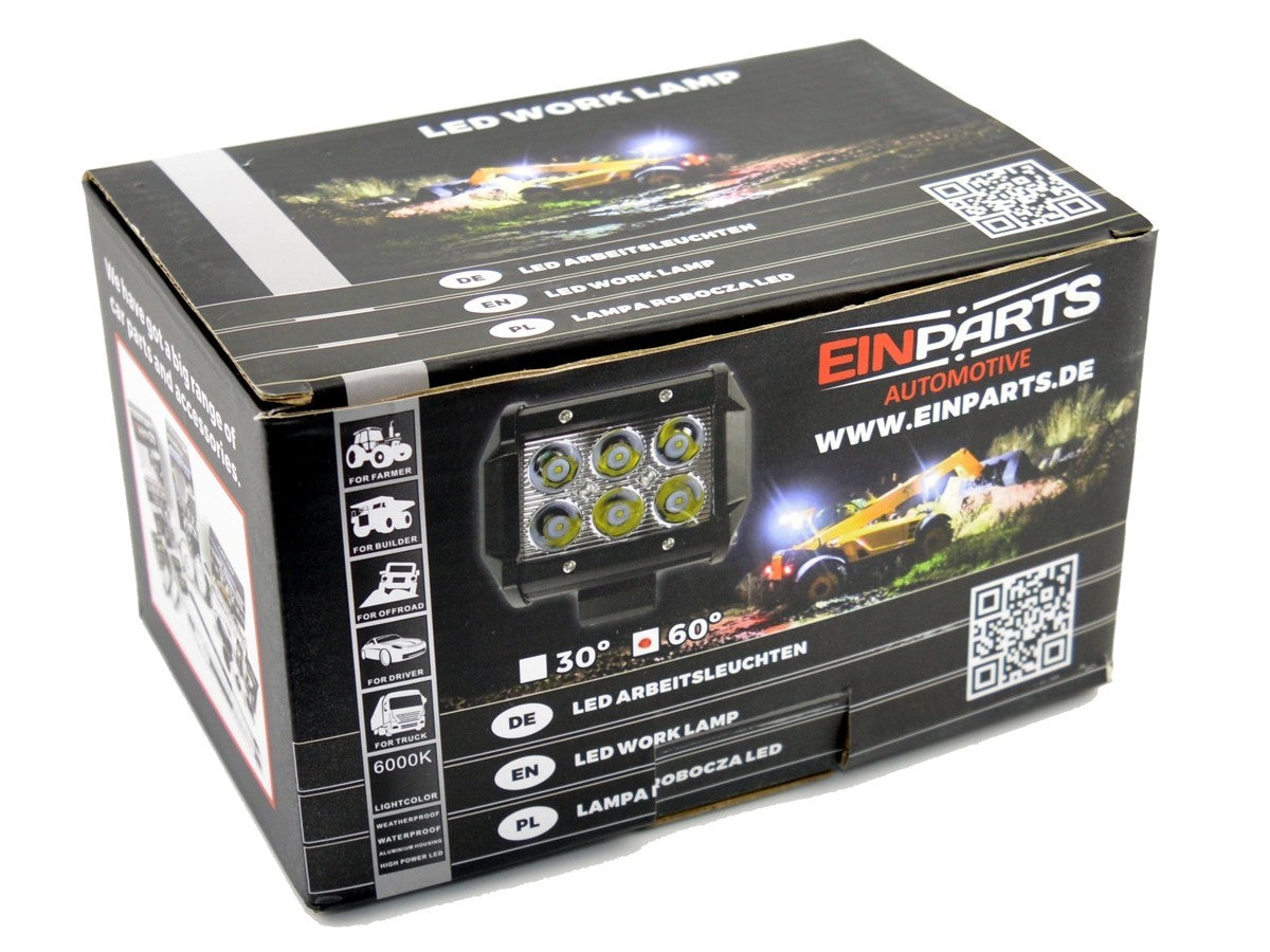LED-arbetslampa – 18 W – 4300K – 6 LED – 1350 LM – 96 mm